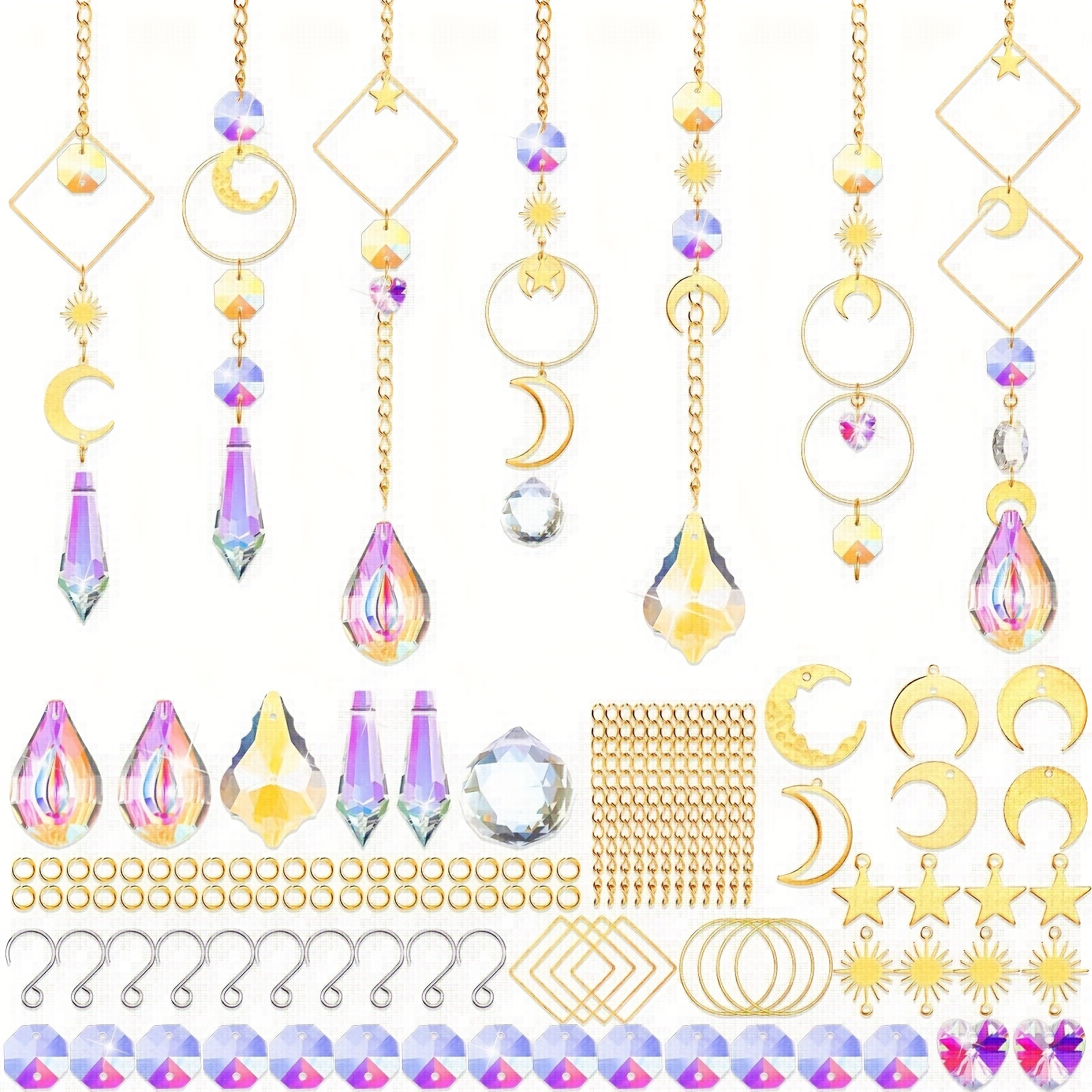 Golden Silver Diy Sun Catcher Making Kit Indoor Window - Temu