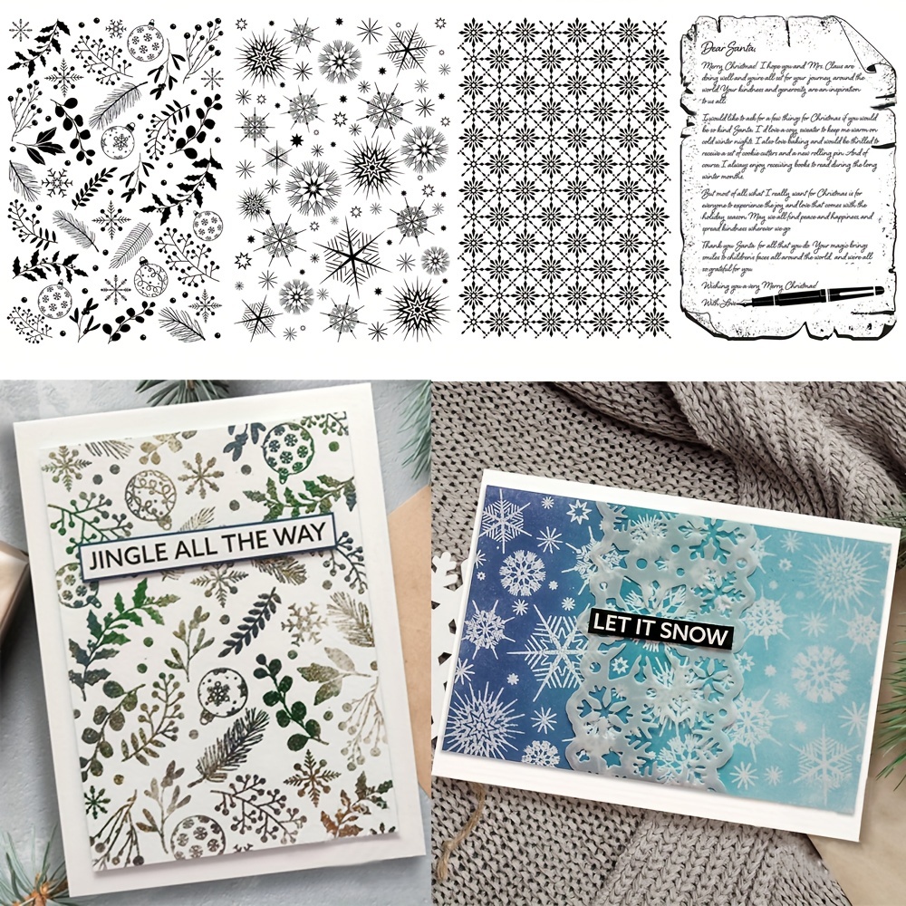 Christmas Clear Silicone Stamps, Xmas House, Winter Village Stamp,  Snowflakes-diy Card Making/festive Transparent Stamping 