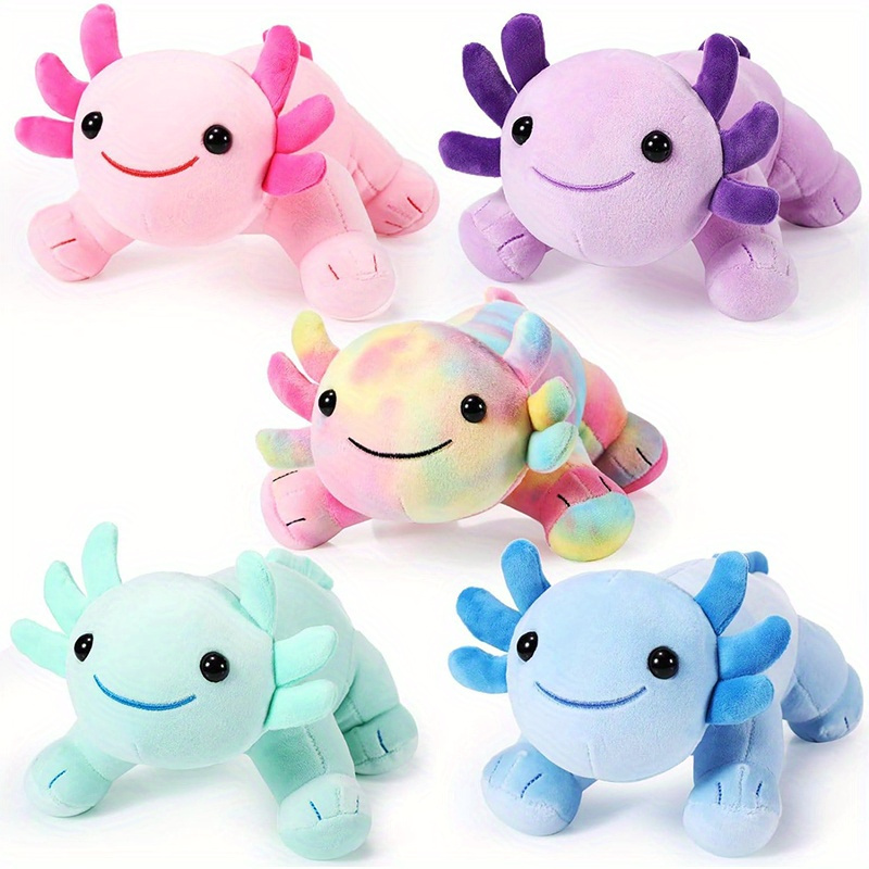 Cute Black Yellow Axolotl Squeeze Toy Kid Adult Stress Reliever Keychain  Set