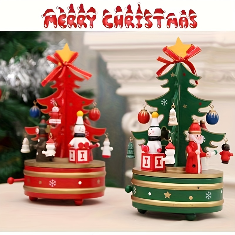 Merry Christmas Music Box Gift Cute Merry Christmas And - Temu