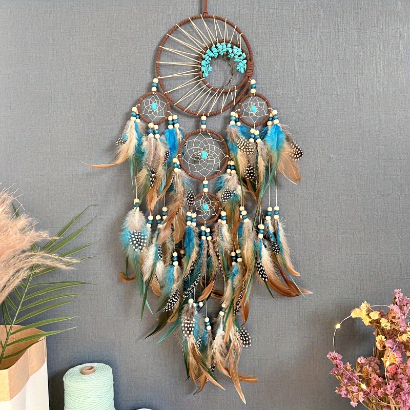 Healing crystals decor Dreamcatcher white, Neutral decor Large