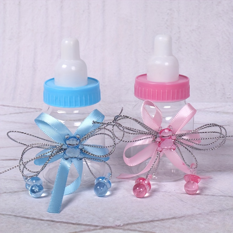 Envolturas para botellas de baby shower de elefante, 25 etiquetas de  botella de agua rosa para niñas