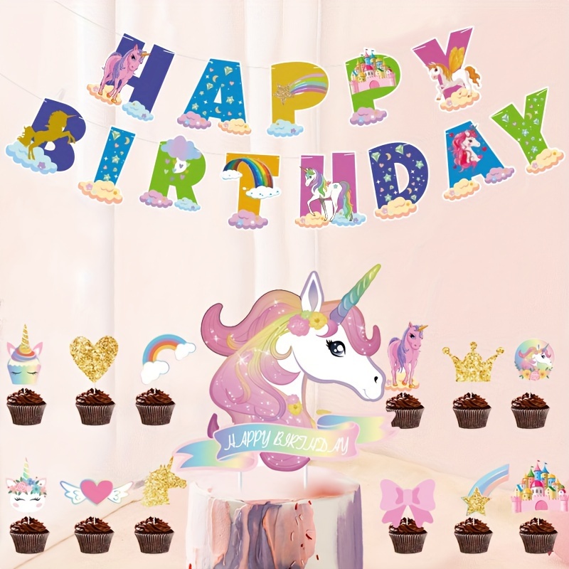 Decorazioni Di Compleanno Unicorno Per Ragazze - Temu Italy
