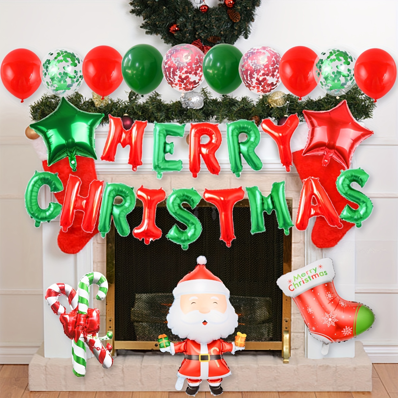 Lots Mini Aluminum Foil Balloons Christmas Dcoration Santa Claus  Gingerbread Man XmasTree Festival Kids Birthday Party Gift - AliExpress