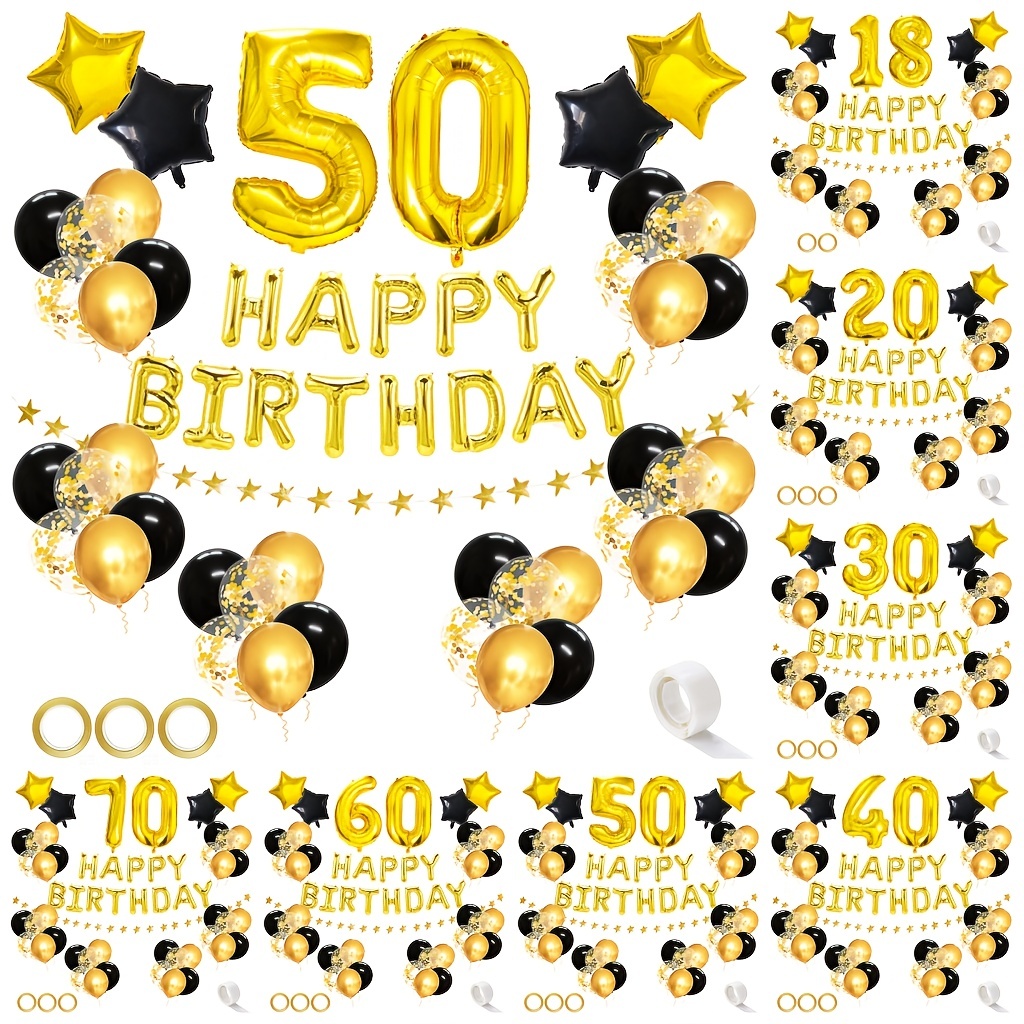 Decoración de cumpleaños 50 y fabuloso cartel de cumpleaños para
