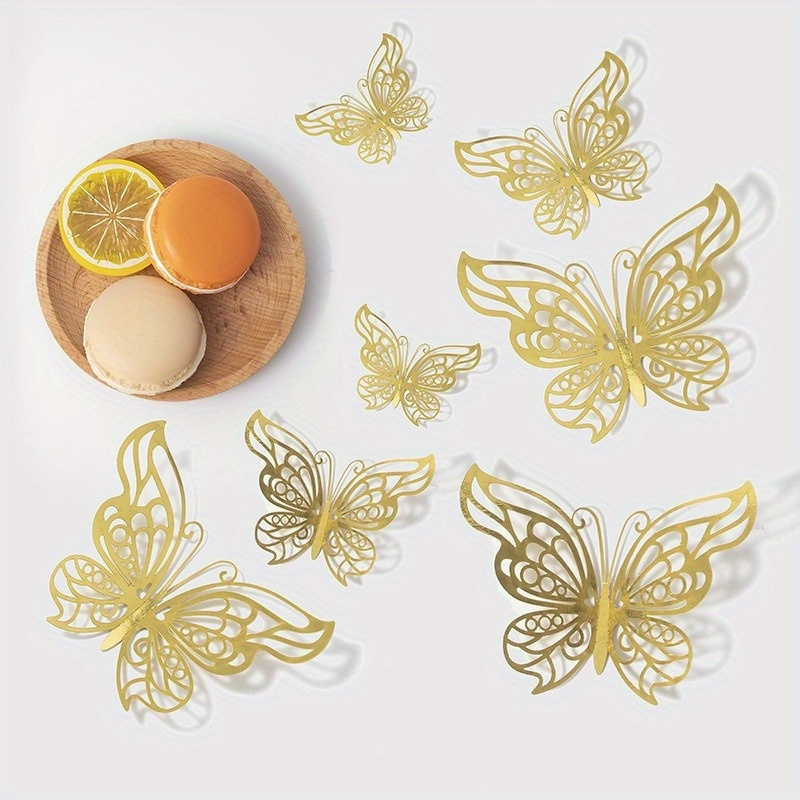 Golden Butterfly Wall Hanging Ornaments Resin Material Home - Temu