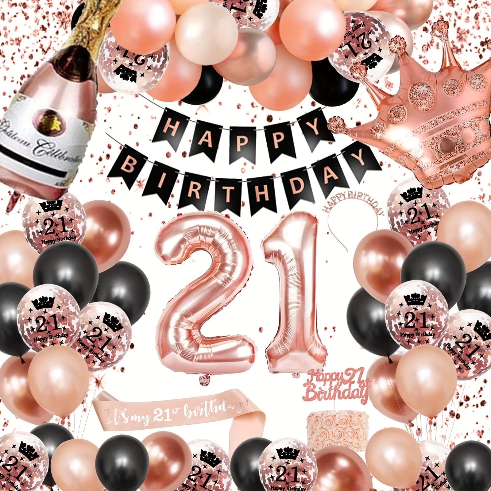 HAPRTY - Banda de feliz cumpleaños número 22, banda de cumpleaños negra con  letras de aluminio para decoración de fiesta de cumpleaños número 22