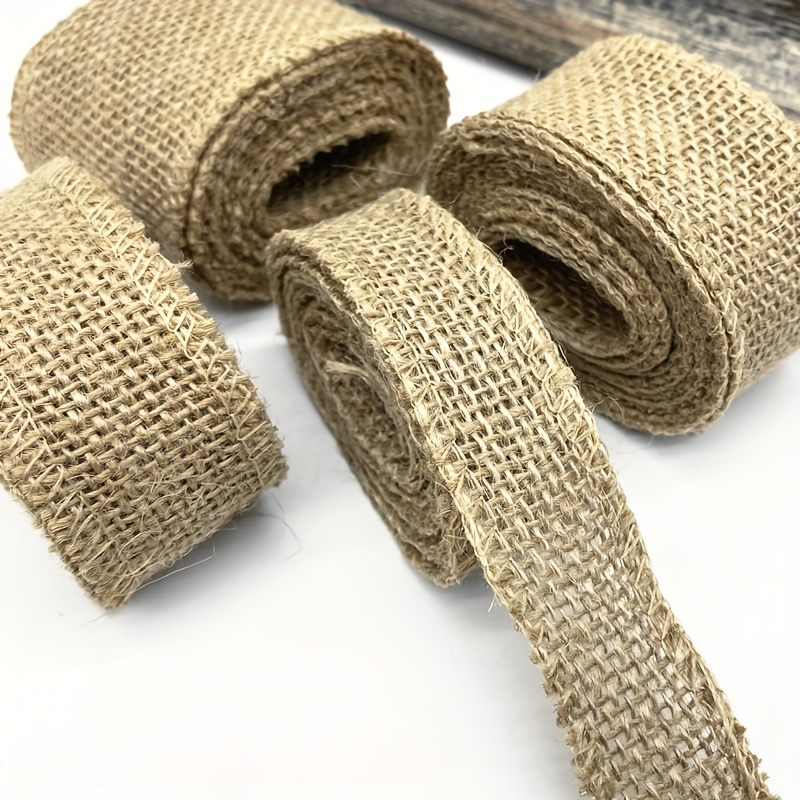 5 Yards Natural Burlap Fabric Ribbon Tan Jute Linen Ribbon - Temu