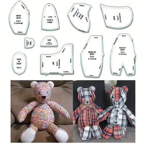 Memory Bear Template Ruler Set Memory Bear Sewing Patterns Template 10 Pcs  Acrylic Quilting Rulers with Instructions 2023 New Memory Bear Patterns for  Sewing Halloween Christmas Birthday DIY Gifts : : Home