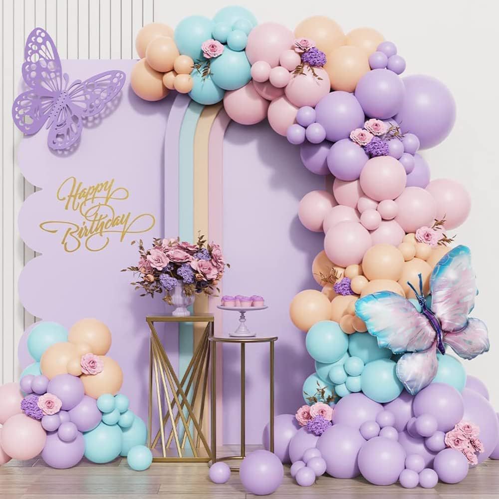 Kit de arco de guirnalda de globos pastel, 143 unidades, globos de arco  iris, macarrón, decoración de fondo para fiesta de cumpleaños, baby shower