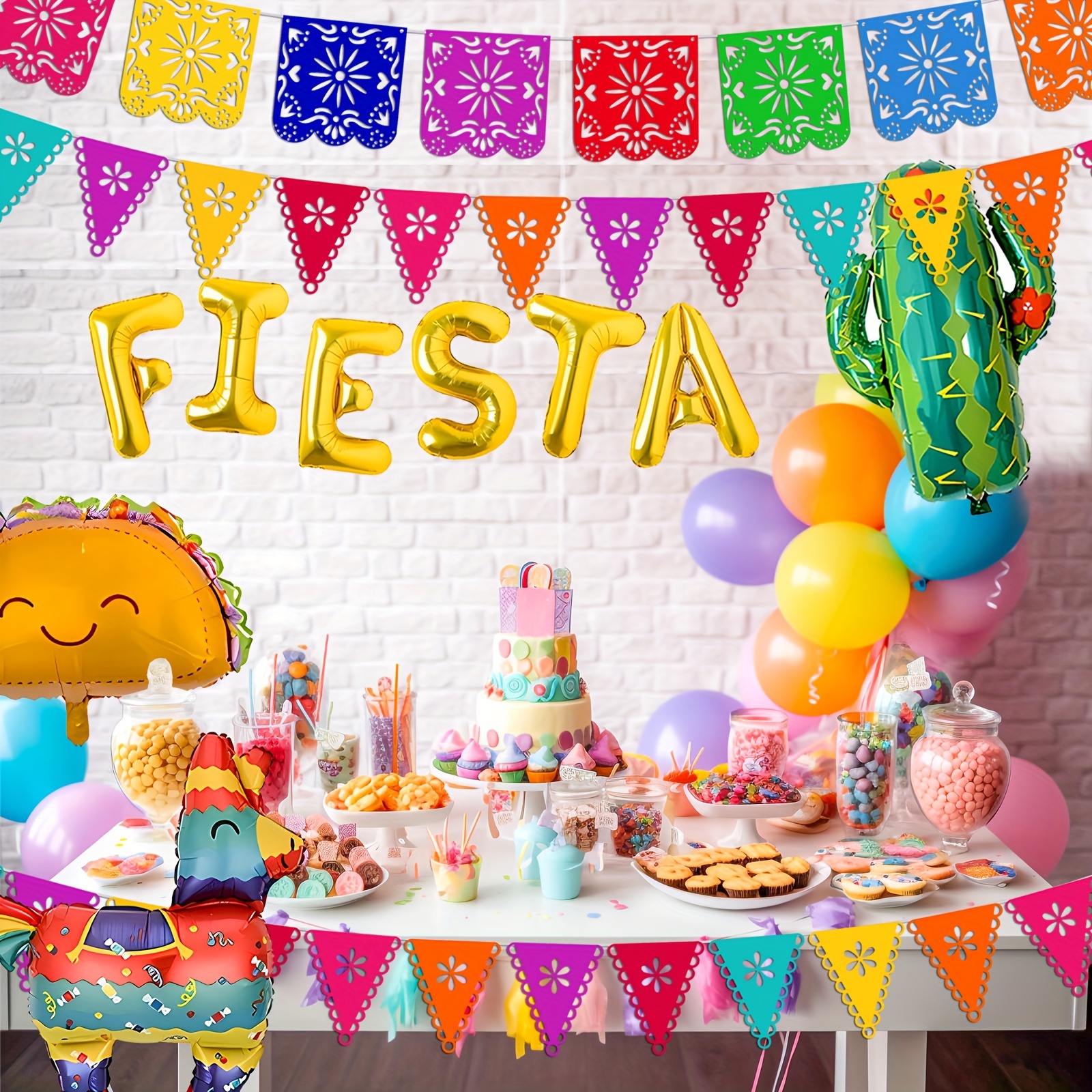 Suministros de fiesta de cactus de llama, decoración para tartas, fiesta  mexicana y cactus de Cino de Mayo, decoración de fiesta de cumpleaños con