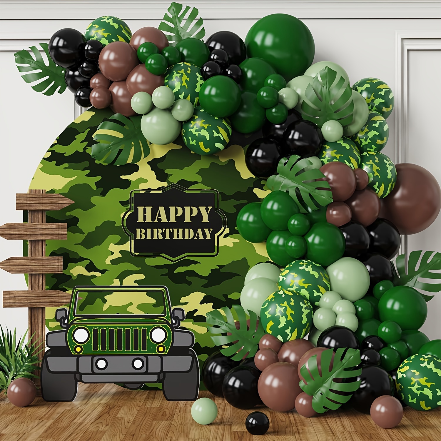 100pcs, Camouflage Balloons 30.48cm, Outdoors Themed Hunting Military Party  Decortion Latex Ballons Camouflage Themed Party Supplies For Father's Day