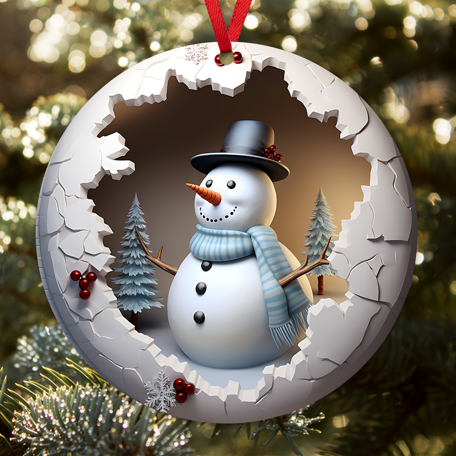 18 adornos de Navidad de cristal para decoraciones de árbol de Navidad,  adornos acrílicos colgantes de copo de nieve y carámbano con colgantes de  gota