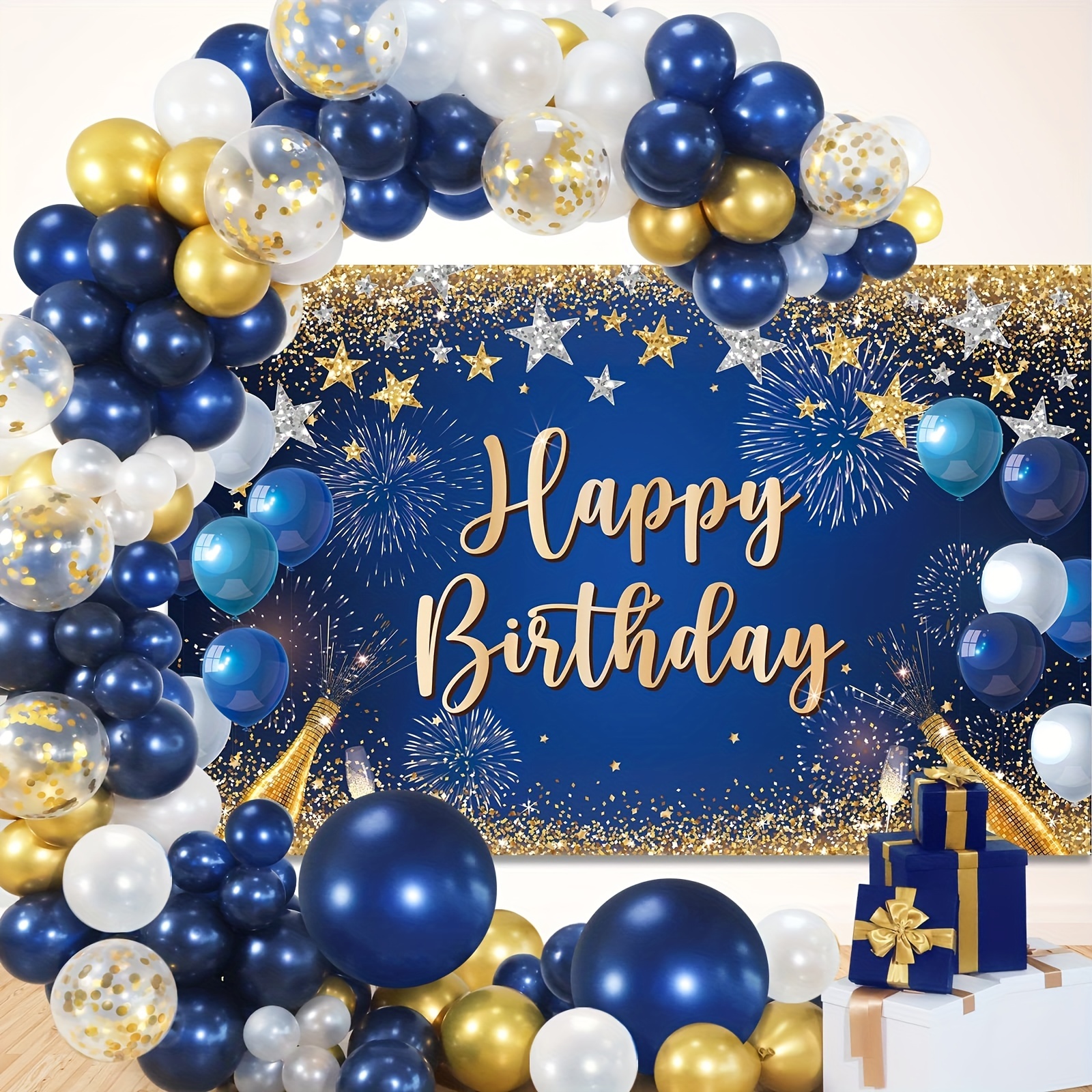 Decoraciones De Fiesta De Cumpleaños Para Adultos, Pancarta De Globos De  Feliz Cumpleaños, Tarjetas De Mesa Para Hombres Y Mujeres De 18 Años, Color  Negro Y Dorado - Globos Y Accesorios - AliExpress