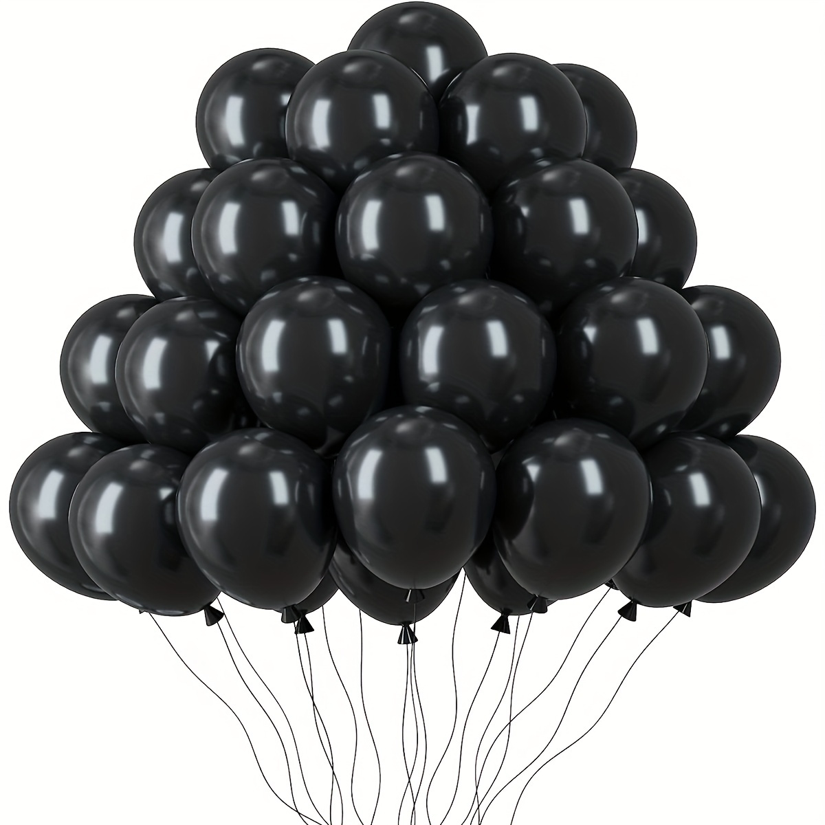 Globos negros de látex para fiesta, paquete de 20 globos negros grandes y  gruesos de 18 pulgadas, globos redondos grandes de helio para Navidad