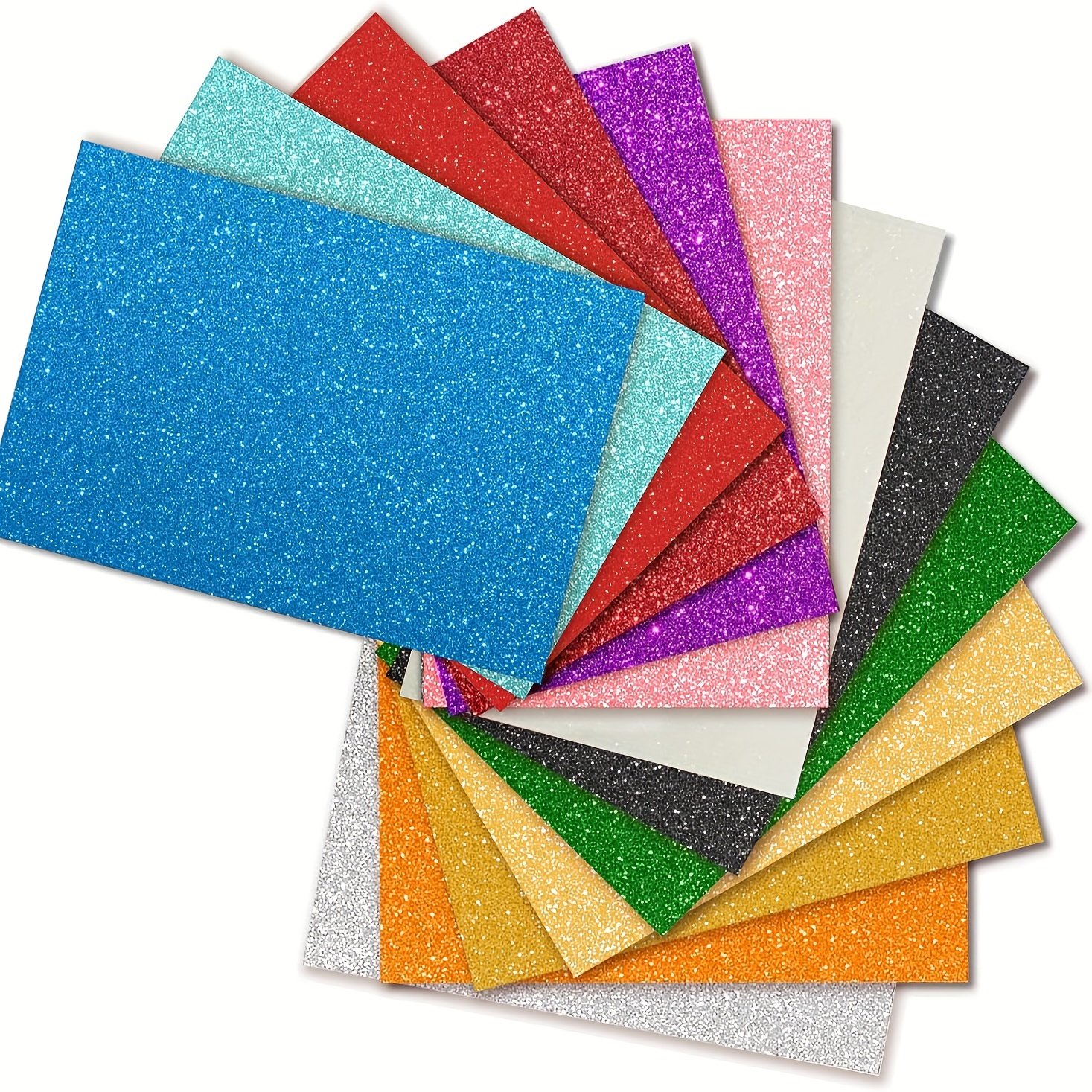 Heavyweight Glitter Cardstock Paper - 110lb. / 300gsm - 50 Sheets A4 Colored Craft Card Stock for Craft Project, DIY, Gift Wrapping, Birthday Party