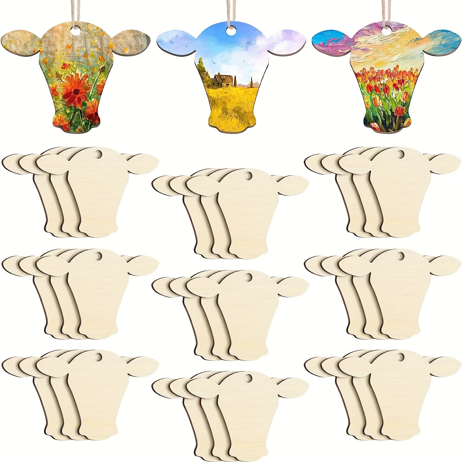 Japanese Garden Cow Tag Earring  Sublimation Cattle Ear Tag By