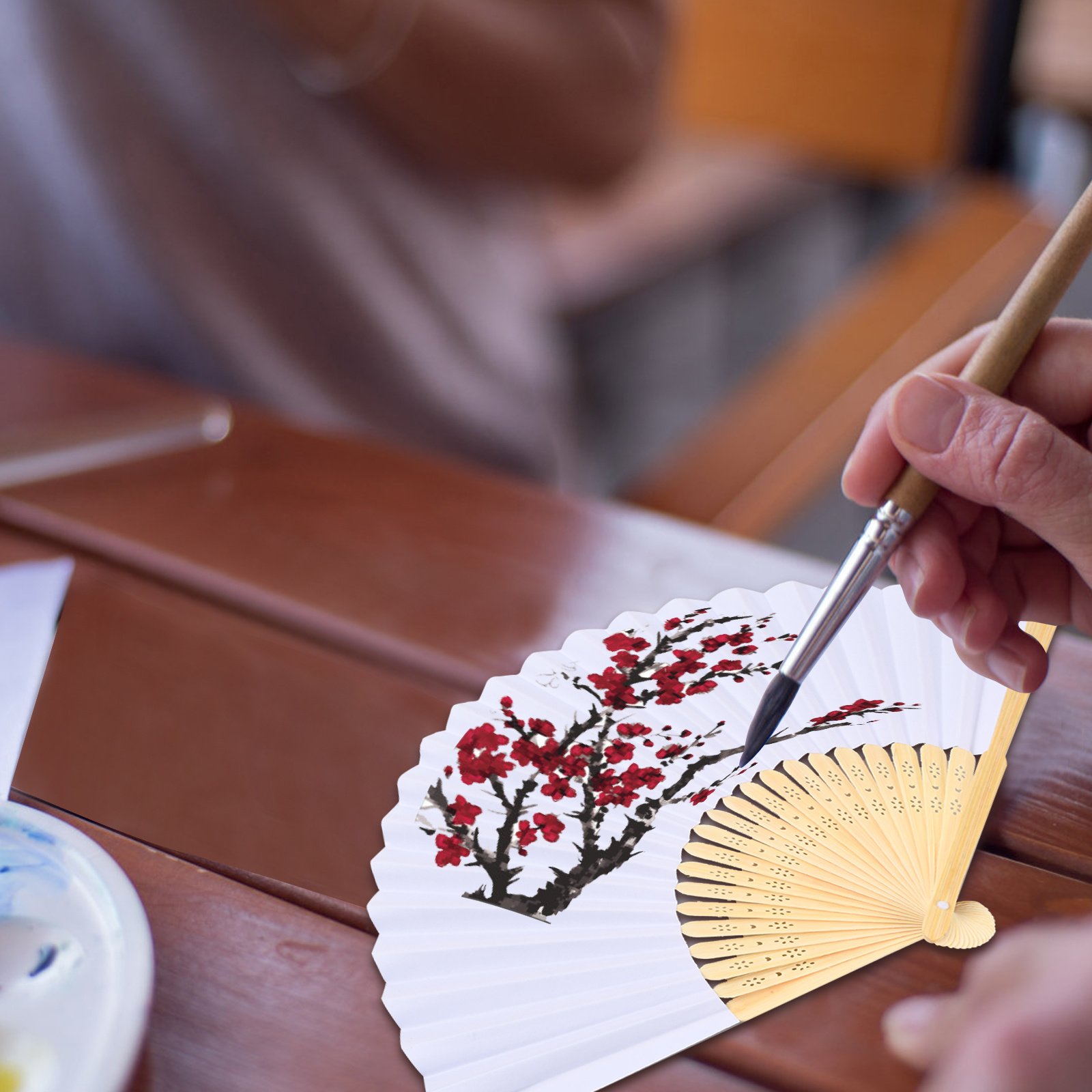 Japanese Folding Fan Handmade Decorative Kanagawa Wave - Temu