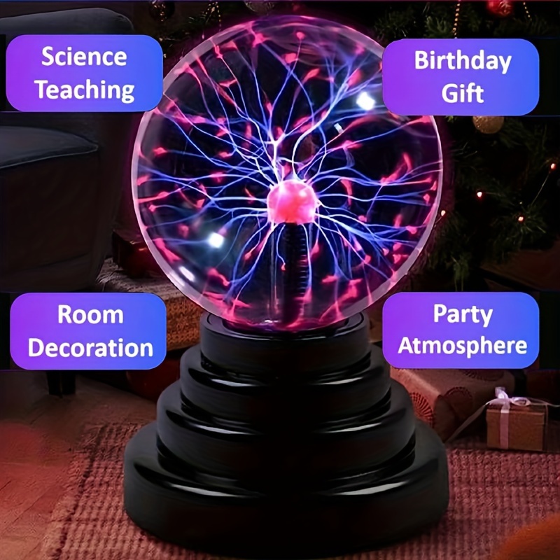 Lámpara Relámpago Esférica Bola Plasma Cristal Mágico Luz - Temu