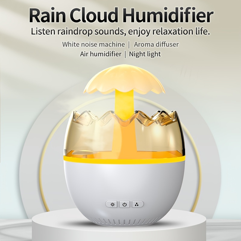 Humidificador de hongos con aceites esenciales, luz nocturna con 7 colores  cambiantes, luces de nube de escritorio para dormir y relajar el estado de