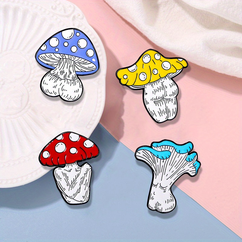 Enamel Mushroom Butterfly Cartoon Brooches Pins Corsage - Temu