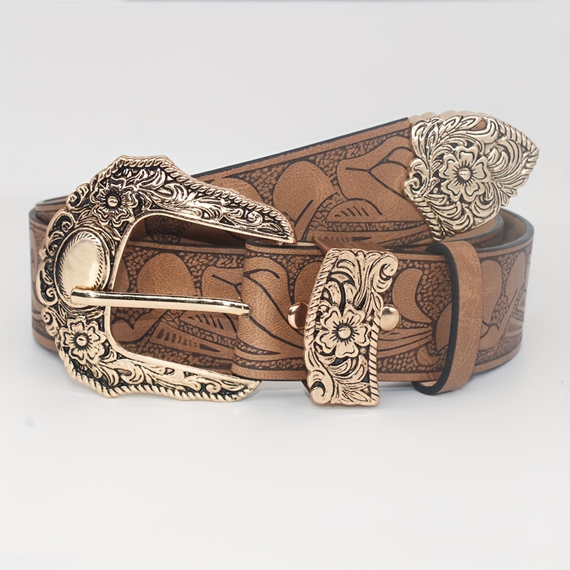 Western Large Buckle Bull Head Embossed Rivet Belt, Trendy Versatile Men's  Belt - Temu