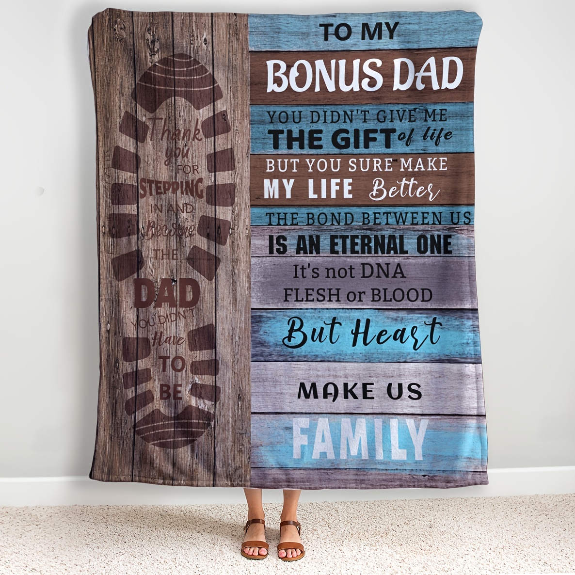 Bonus Mom Blanket Gift, Stepmom Blanket from Stepdaughter Stepson, Step Mom  Thro