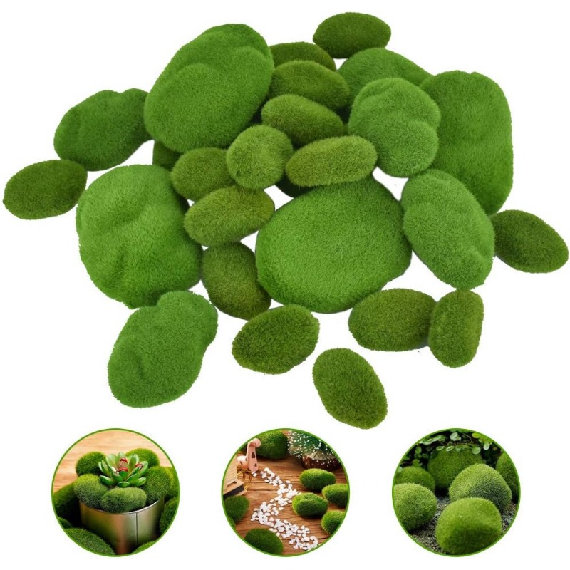1Pc 5/8/10cm Decorative Faux Dried Moss Balls Green Plant Mossy