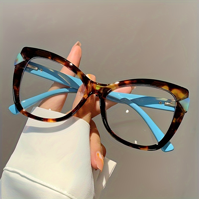 Rainbow Color Cat Eye Clear Lens Glasses For Women Fashion Glasses Frame  Blue Light Blocking Glasses - Temu Oman