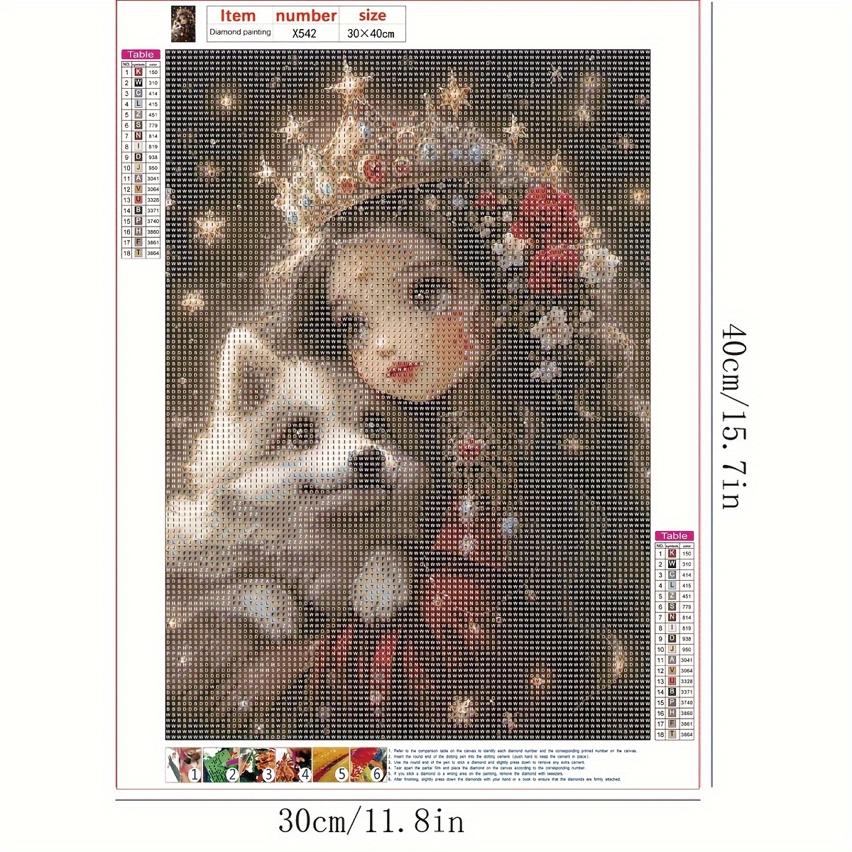 1pc 30*30cm/11.81*11.81in Sanrio Diamond Painting Kit Hello Kitty Full  Round Diamond Mosaic 5D DIY Diamond Art Christmas Decoration Miniso