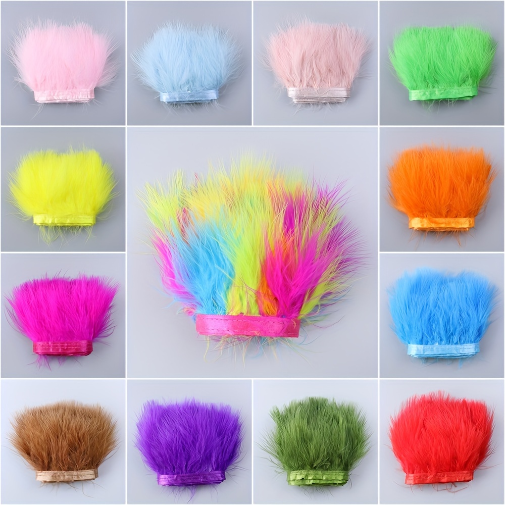 100pcs 4-6 Inches White Fluffy Turkey Marabou Feathers for Crafts  Dreamcatcher Fringe Trim Colored Feathers Accessories Pack