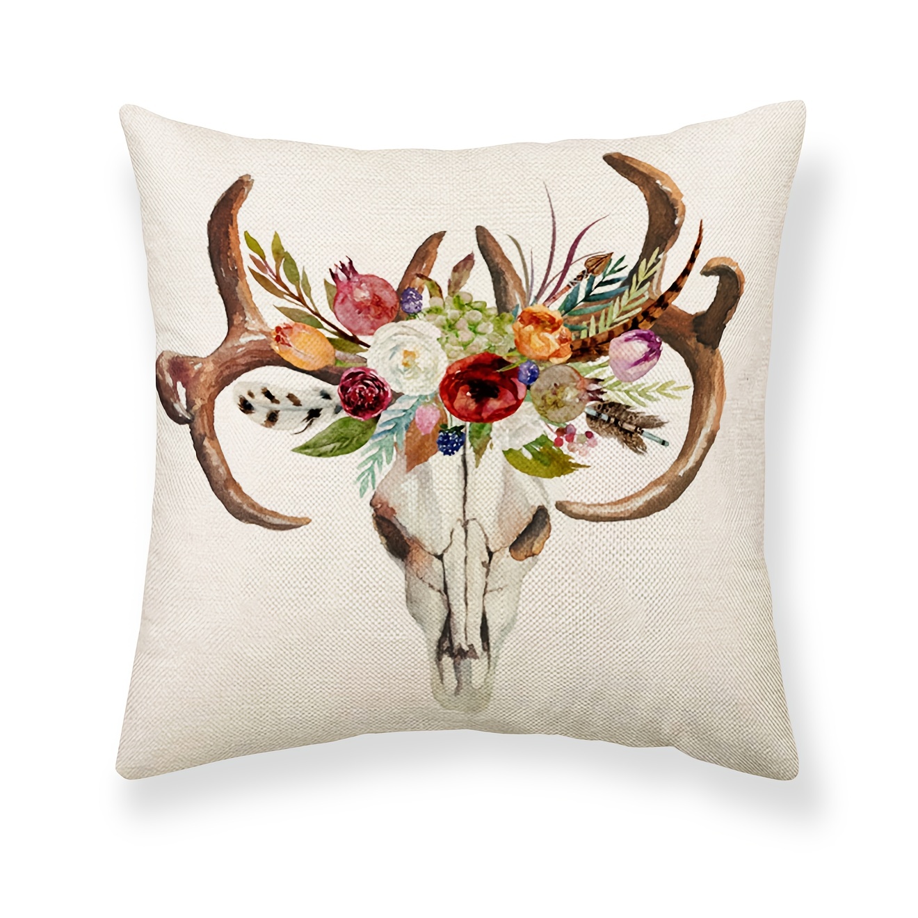 Soft Deer Hunting Decorative Throw Pillowcase For Antlers Pillow Case  Cushion Cover Western Farmhouse Cushion Short Plush Decor - Temu