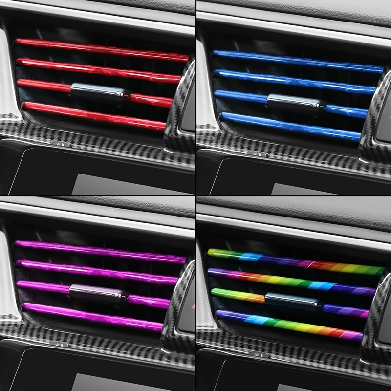 Scelet 10 Stücke Auto Auto Bunte Klimaanlage Luftauslass Dekoration  Streifen Autozubehör