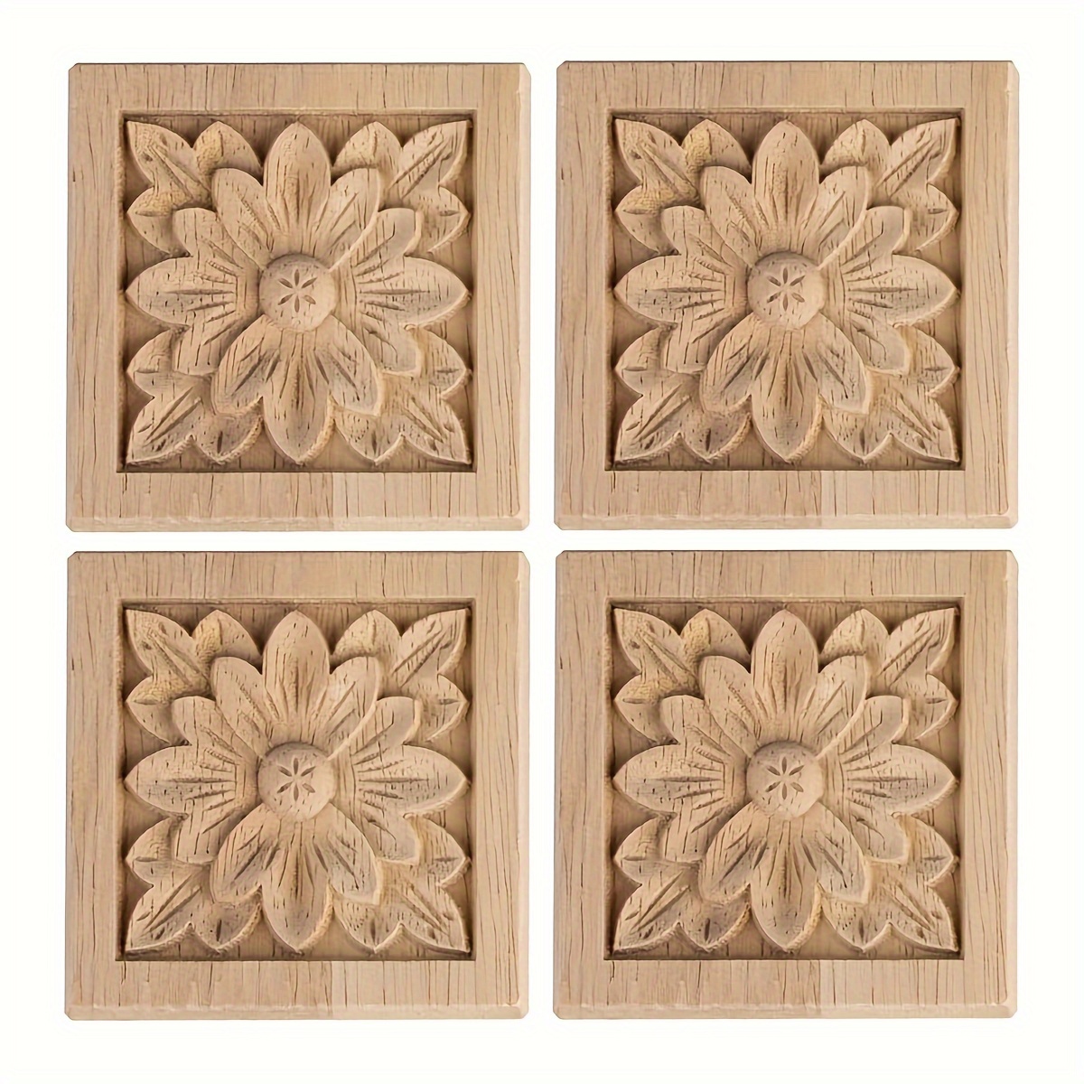 Maderas para Manualidades, Rebanada de Madera Cuadrada Posavasos Madera  Tableros Madera para Pirograbado Dibujo Corte por Laser Modelado Calado