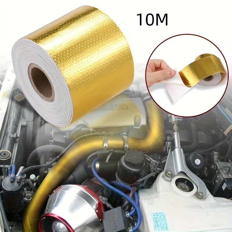 16ft Gold Aluminum Foil Wrap Car Exhaust Pipe Decor Barrier Heat Shield  Tape US