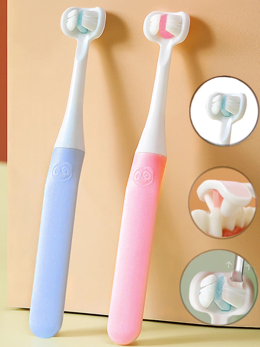 Three Sided Child's Toothbrush Soft Bristle Brush Deep Oral - Temu