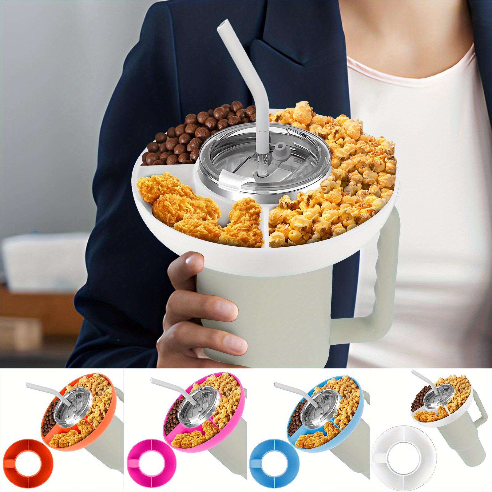 1pc Snack Bowl For Cup Accessories, For 40 oz tumbler with handle, simple  modern 40 oz tumbler Accessories, Snack Bowl Combo