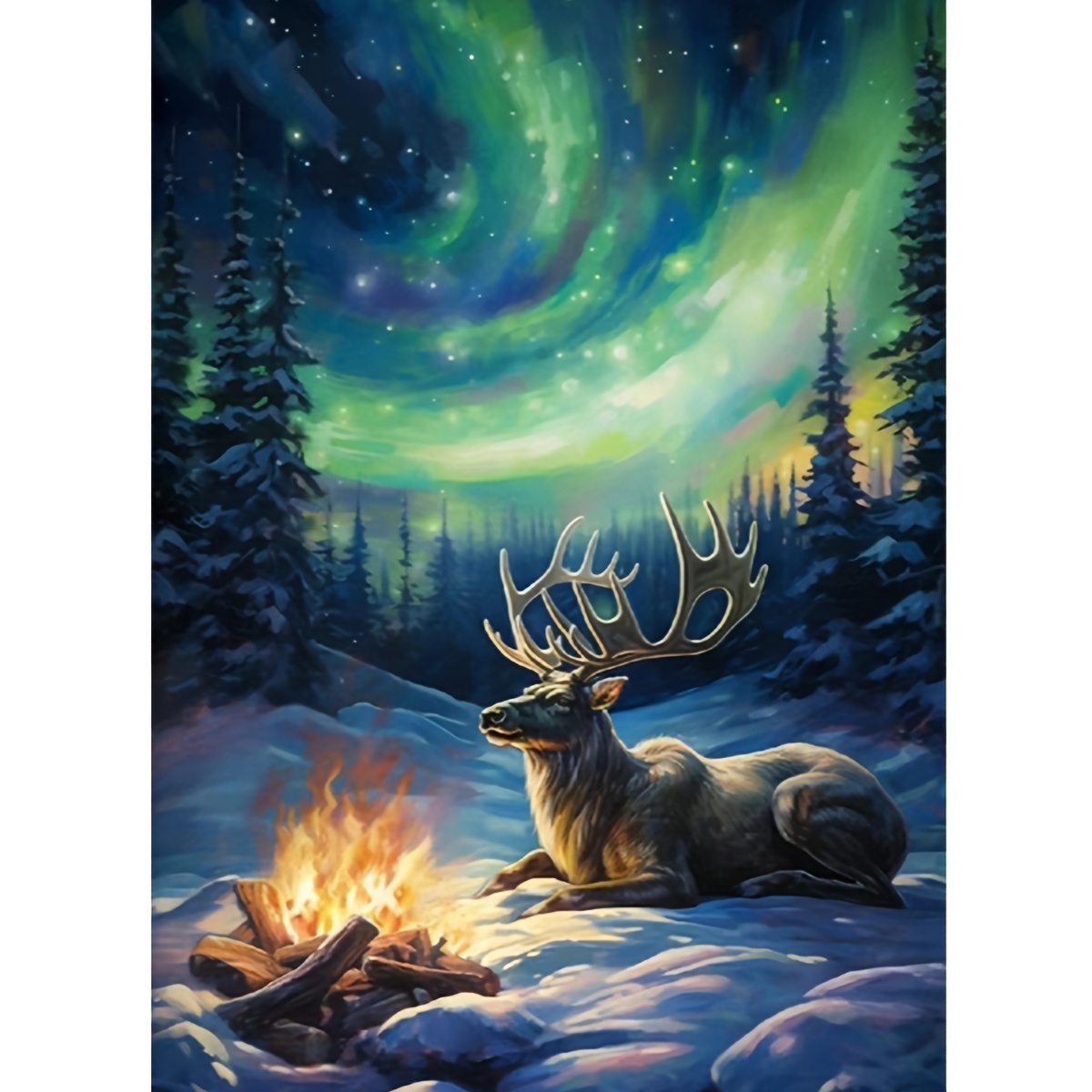  Mimik Deer Diamond Painting,Paint by Diamonds for Adults,  Diamond Art with Accessories & Tools,Wall Decoration Crafts,Relaxation and  Home Wall Decor 8x12 Inch