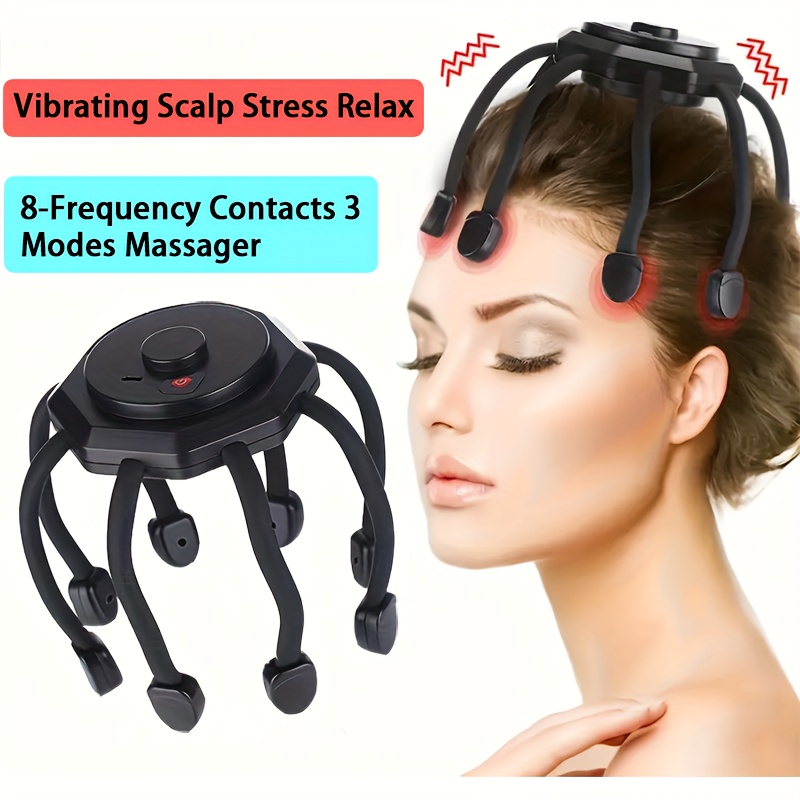 Electric Head Massager Hot Compress Kneading Massage Migraine Headache  Relief Sleep Instrument Cure Insomnia Air Bag Massage