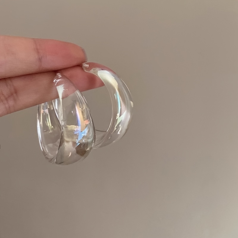  3mm Clear Earrings for Sports, Invisible Plastic