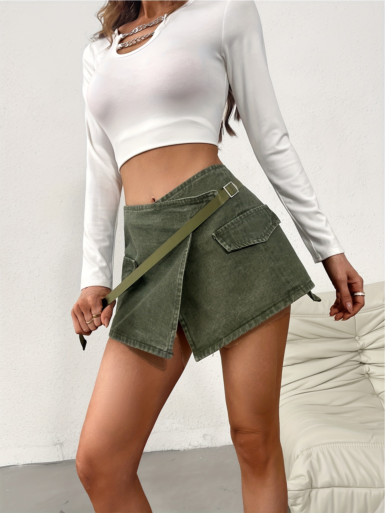 Olive green hotsell skirts tunic