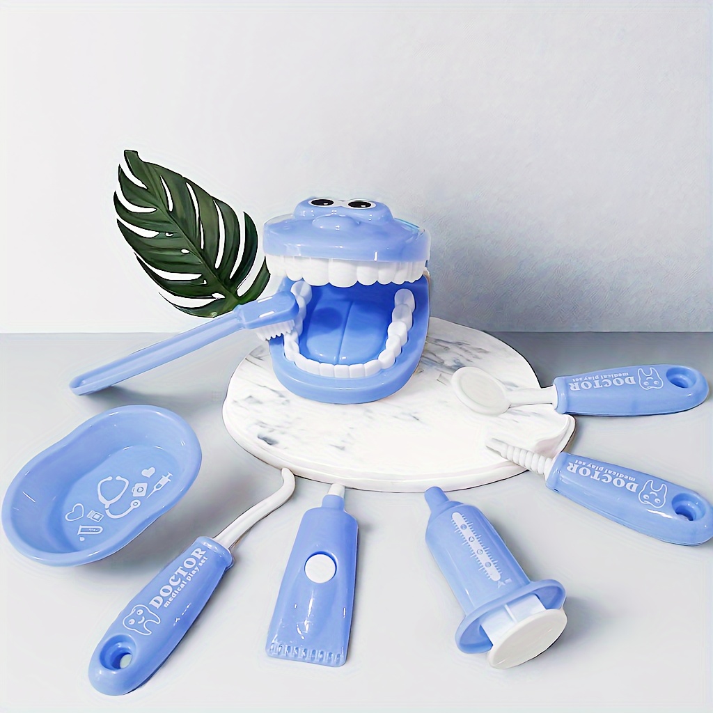 Kit de jouet de dentiste en bois Faire semblant de jouer dents Outils Set  Jouet éducatif pour le médecin Jeu de rôle 6pcs, médecin Jeu de rôle Jouet