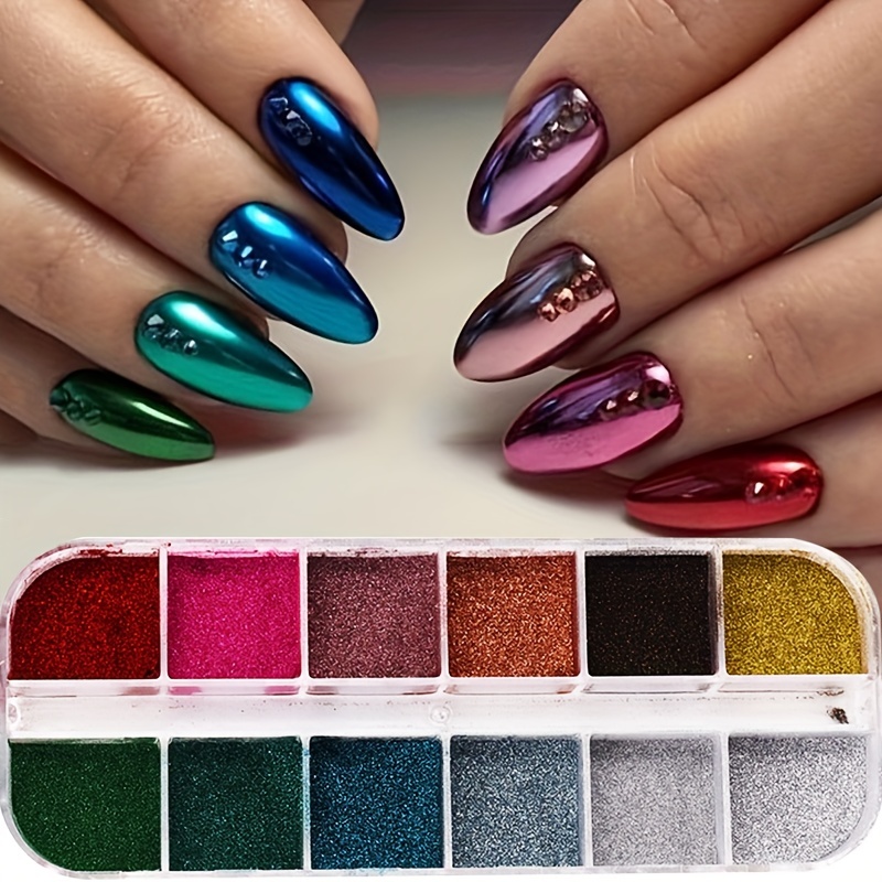 Christmas Nail Glitter Powder holographic Snowflake Nail - Temu United Arab  Emirates