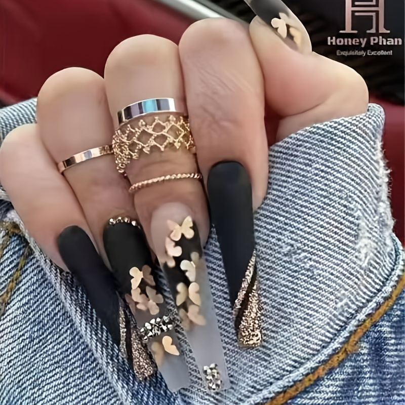 Gold metal Louis Vuitton 3D nail art decoration Nail stickers