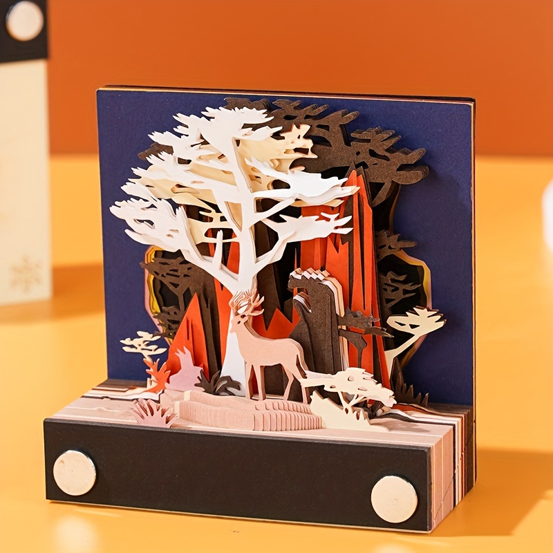 3d bellissimo Sakura Tree Calendar Notepad, calendario da scrivania con  luci, calendario da scrivania creativo