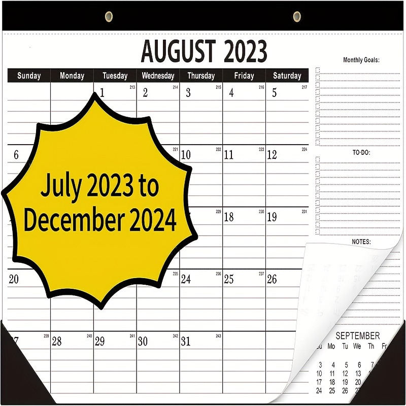 Calendrier mural 2023 – Calendrier mural annuel 2023, calendrier annuel  2023 avec date julienne de janvier 2023 à décembre 2023, calendrier mural  plié