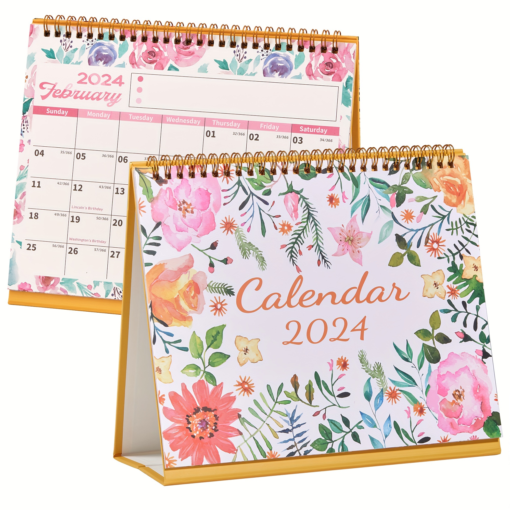 1pc 2024 Creative And Inspirational English Desktop Calendar, 365-day Desk  Ornament, Gift Boxed For Festivals