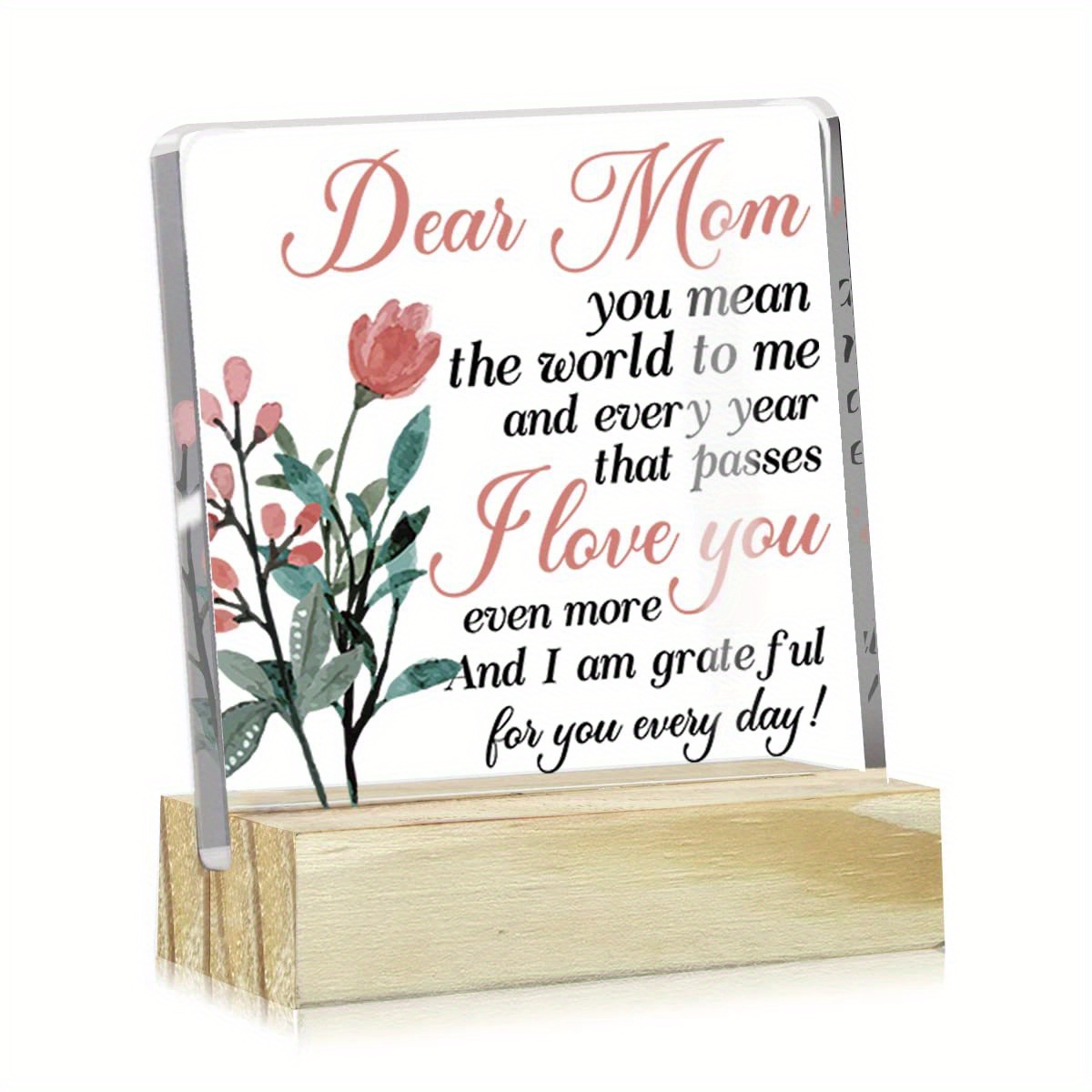 Touching Poem for Mother Gifts from Daughter/ Son, Plaque with Wooden  Stand, Meaningful Wood Sign Plaque Gift, Unique Gift Idea for Mom,  Meaningful