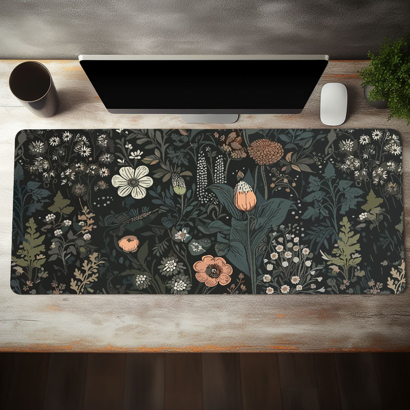 Watercolor Floral Pattern Cute Mouse Pad, Mouse Pad With Wrist Rest, Cute  Floral Blue Mousepad, Cute Wrist Rest Mouse Pad 