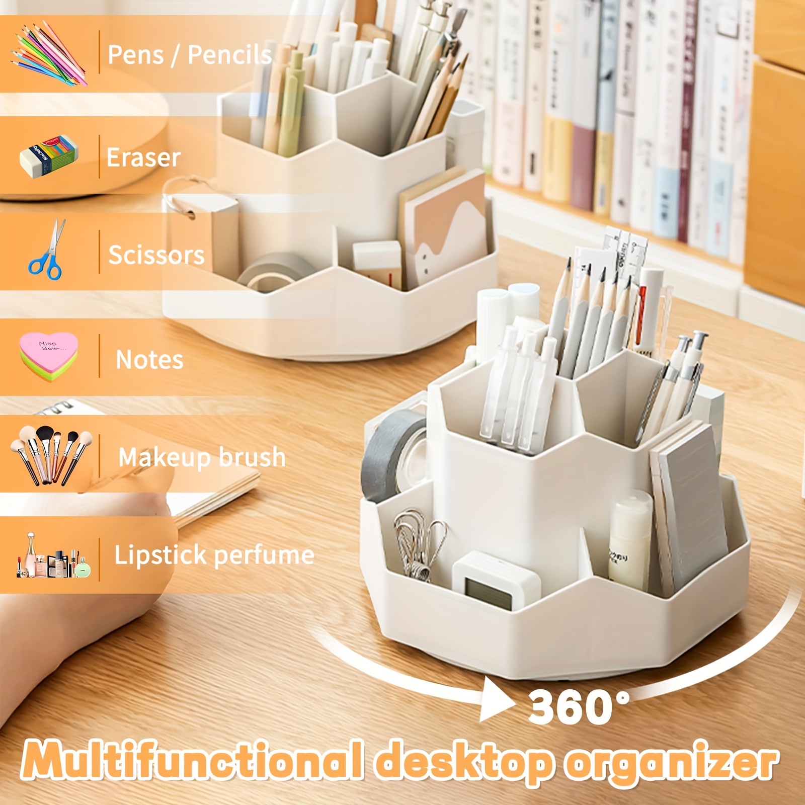 1PC DIY Multifunctional Slots Desktop Pen Holder Stand Pen Display Stand